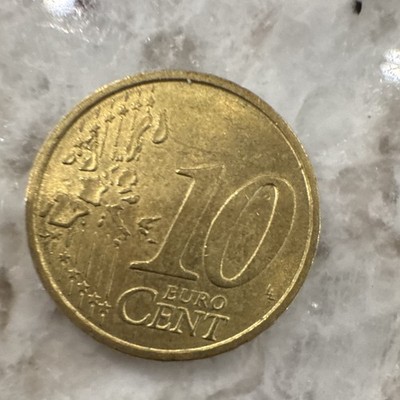 Italy 10 Euro Cent 2002 R Mint Mark Brass KM#216 Female Head Obverse