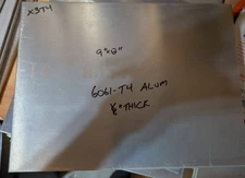 1 Piece of 9" x 12" 6061-T4 Aluminum Sheet Metal .125"(1/8")Thick/8 Gauge PLATE