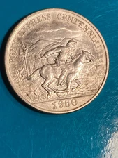 1960 PONY EXPRESS CENTENNIAL COMMEMORATIVE MEDAL .925 FINE SILVER HERALDIC ART
