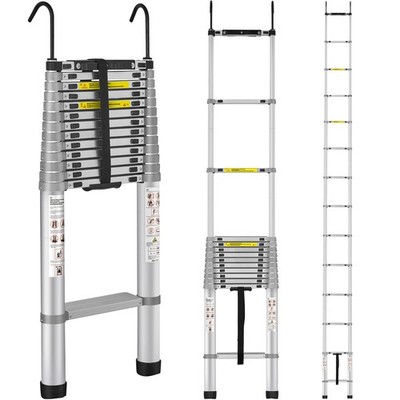 Uimoso Telescoping Ladder Aluminum Extension Step 18.5 ft Multi-purpose Portable