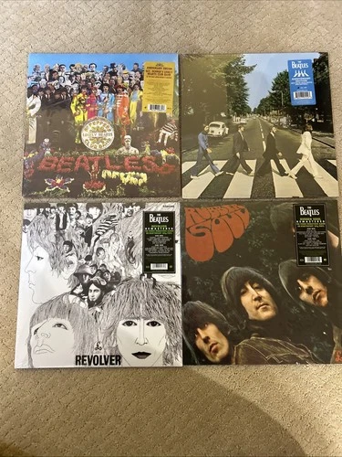 The Beatles 4 LP Vinyl lot New Sealed Rubber Soul, Revolver,  Sgt Pepper’s, Abby