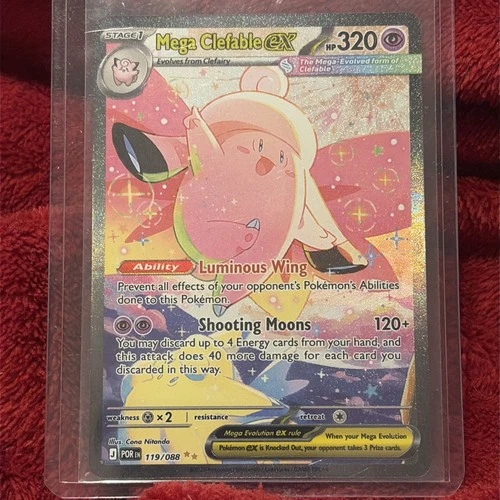 Pokémon Mega Clefable EX Full Art Holo TCG Card 119/088 Perfect Order HP 320