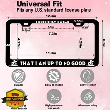 Up To No Good License Plate Frame Girly Car Tag Holder Wkeychain