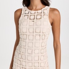 MINKPINK Nadiva Mini Dress in Natural/Off-White Crochet Cotton. Sz. XS