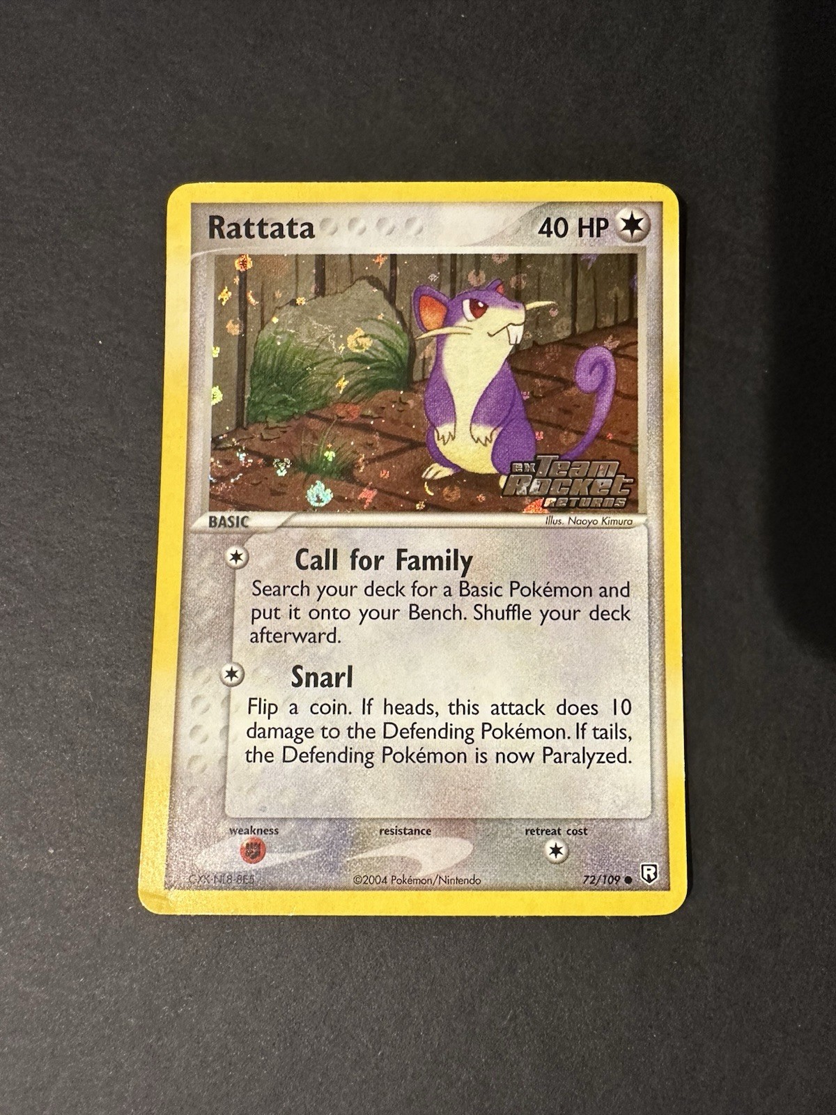 Rattata - 72/109 - Pokemon Ex Team Rocket Returns Reverse Holo Rare NM