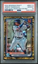 2024 Bowman Chrome-Yellow Lunar Jeremy Rodriguez #BDC171, SN75; POP-2, PSA-10