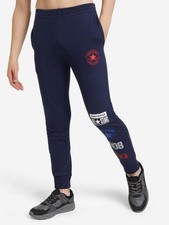 Converse Joggers Kids Medium Blue All Over Print Capsule Fit Tapered Leg JZZ787