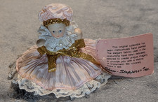 Vintage Show-Stoppers 3" Porcelain Doll in Pink Dress With Tags
