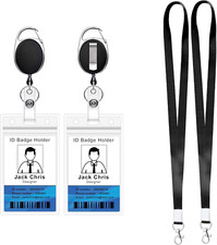Retractable Badge Reel with Claw Clasp and Clip for Id Card Holders 2 ID 2 Retr