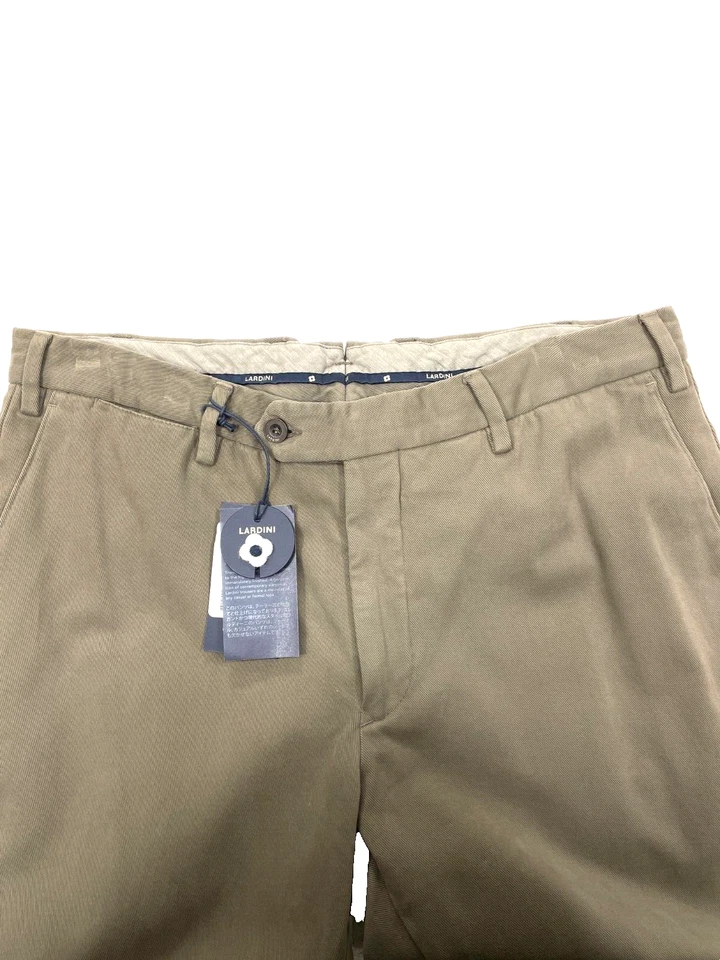 Lardini Olive Green Men's Chinos Size 50 Stylish Casual Pants Foto 3 de 4