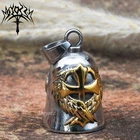 Vintage Cross Wings Angel Guardian Bell Motorcycle Biker Luck Gremlin Ride Mens