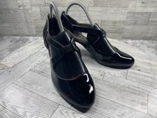 LifeStride Heels Women 9M Parker Shoes Black Patent Criss Cross Strap Pumps