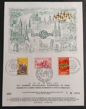 Encart premier jour congrès philatélique saint-Brieuc 1972 timbre  N°1718 Europa