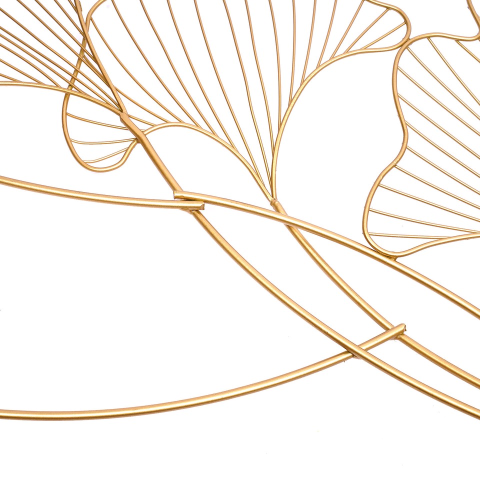 120x57cm Ginkgo Leaves Wall Decor 3D Handmade Metal Wall Decor Mural