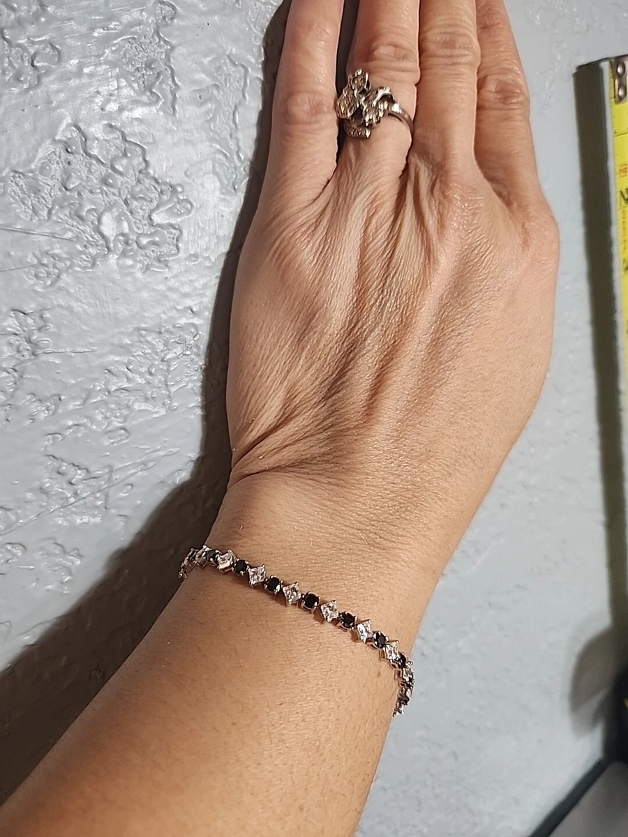 14kt white gold cz tennis bracelet deals
