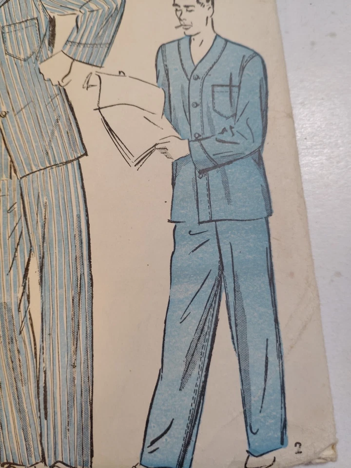 Pajamas Sleep Top Bottoms Mens 42 44 Advance 4641 Sewing Pattern Pants Shirt VTG - Image 4 of 4