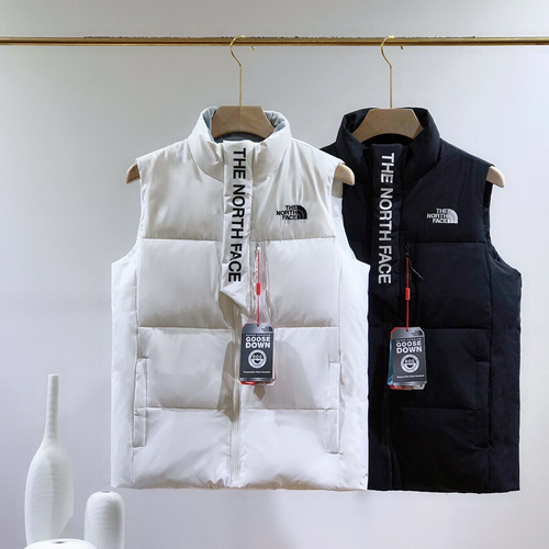 Winter Down Cotton Vest White Black 