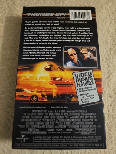 The Fast and the Furious (VHS, 2002, Special Edition Contains Bonus Footage) - Picture 2 of 4