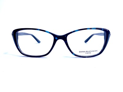 New Dana Buchman Black Brown Blue Tortoise Cat Eye Glasses Bayan MI 54 16 135