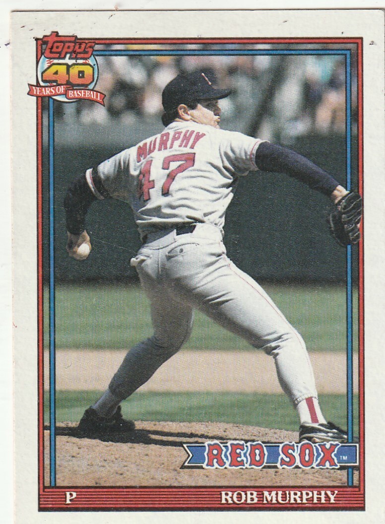 FREE SHIPPING-MINT-1991 Topps  Rob Murphy #542 RED SOX-40 YEARS OF BASEBALL