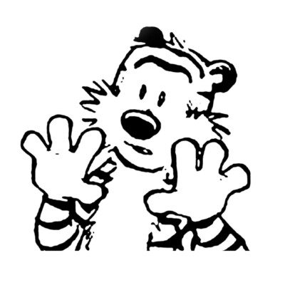Calvin And Hobbes Hands Up Vinyl Decal Car Window Sticker Laptop Bumper 5''