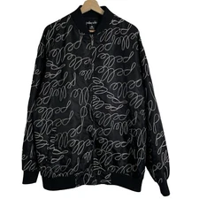 Pelle Pelle Marc Buchanan AOP Chain Stitch Satin Bomber Jacket Medium Oversized