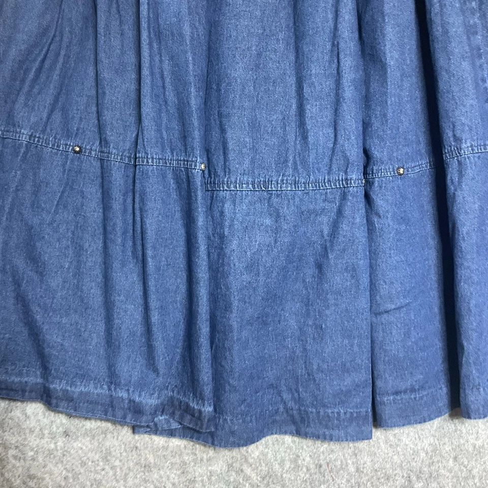 Falda Stonebridge para mujer PL azul con cuentas en capas pradera occidental boho pequeña grande Foto 4 de 4