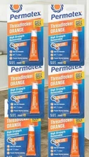 6 Packs Permatex 25005 High Strength Removable Orange Gel ThreadLocker 5g