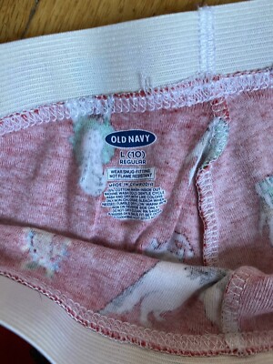 Old Navy Pug Puppy Dog Christmas Holiday Pajamas Pjs Long Underwear Girls 10