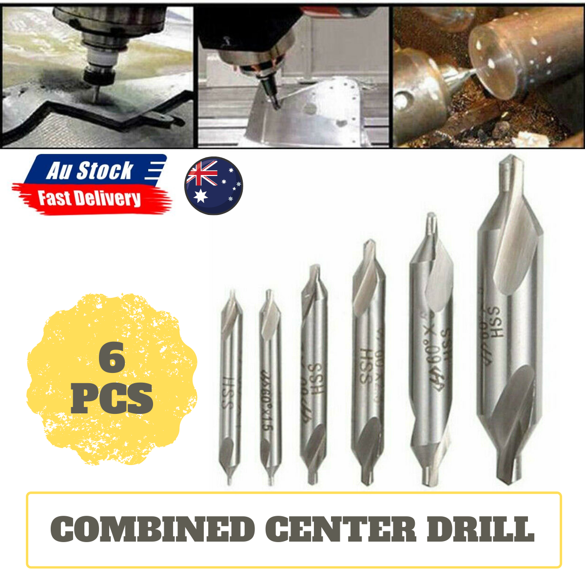 Countersink Bit 6PCS Combined Center Drill Lathe Mill Tackle Kit High