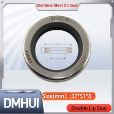 Oil Seal 37x51x8 Double Lip Seal Stainless Steel Oil Seal PTFE SS 37×51×8