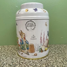 BEATRIX POTTER PETER RABBIT ENGLISH BREAKFAST TEA LARGE EMPTY CANISTER