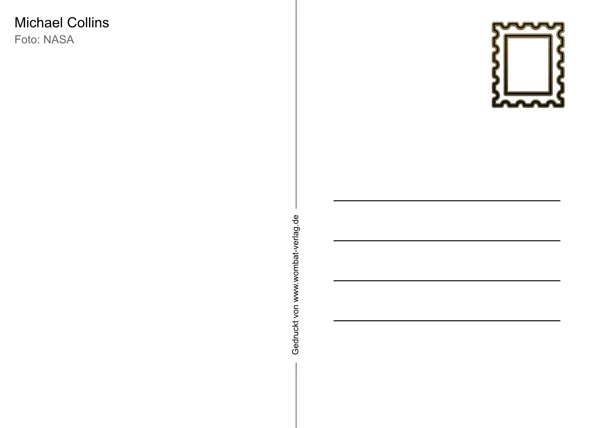Repro-Autogramm - Apollo 11 - Postkarte - Michael Collins mit Helm - Bild 4 von 4