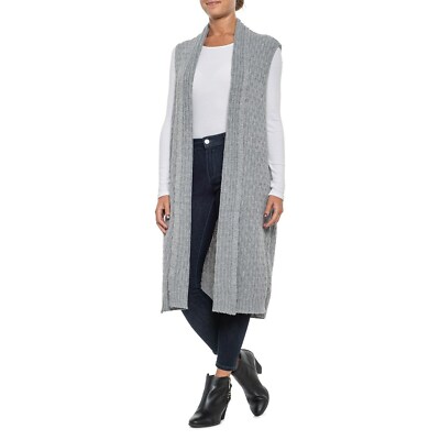 Dakini Women's Size Small Long Sleeveless Cardigan Sweater 0/S Gray