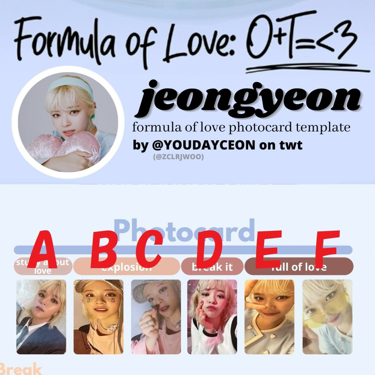 JEONGYEON TWICE - Formula of Love: O+T=＜3 - Official Photo card