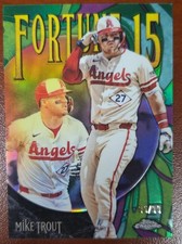 2025 Topps Chrome Update  - MIKE TROUT 95/99 GREEN - Fortune 15 - Angels