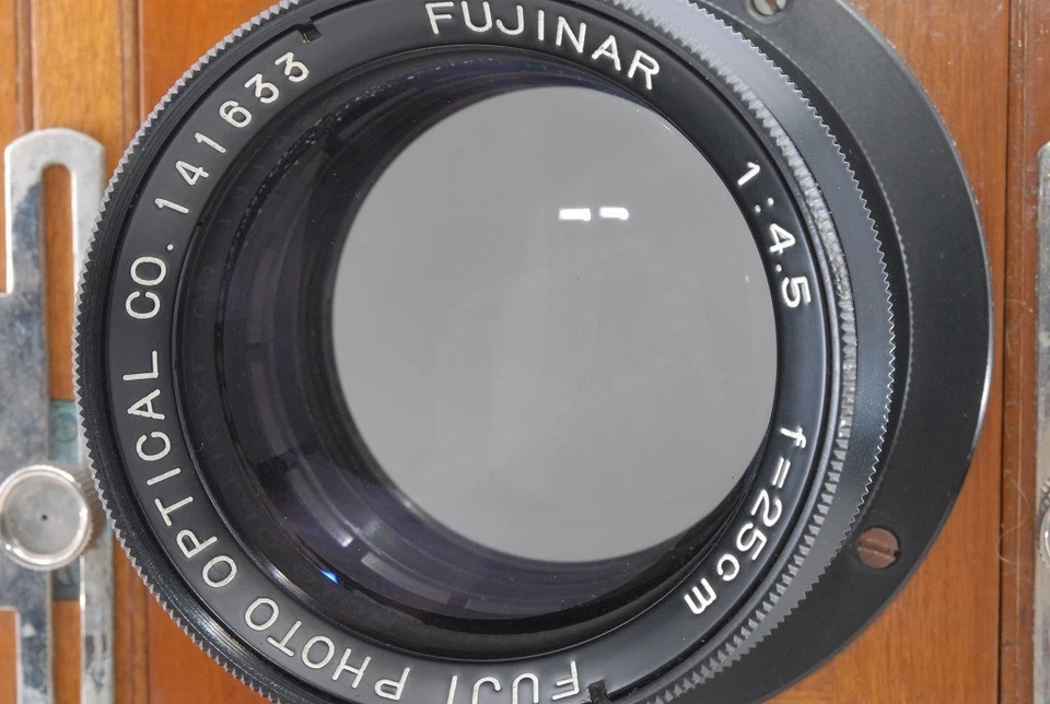 Wood 6 1/2 x 8 1/2 6.5x8.5 Camera Body w/Fujinar 250mm 2 Film Plate Holders *B84 - Image 4 of 4