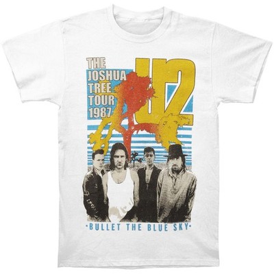 Men's U2 Bullet The Blue Sky Mens Soft T Slim Fit T-shirt Small White