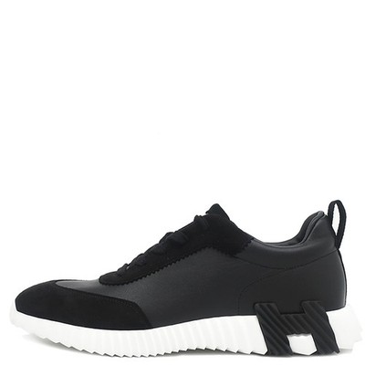 HERMES Sneaker Bouncing H242810Z Kalbsleder Chevre Velours schwarz #42 Brandneu
