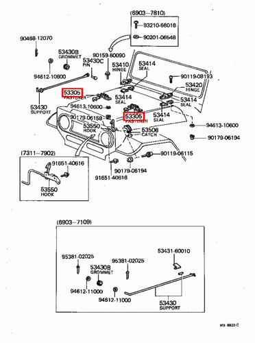 Genuine Toyota LandCruiser HJ47 HJ45 FJ45 FJ43 Windscreen Bonnet Catch Latch x2 - Picture 8 of 10