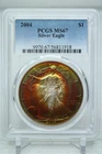 2004 American Silver Eagle PCGS MS67 Monster Toned Both side #1918