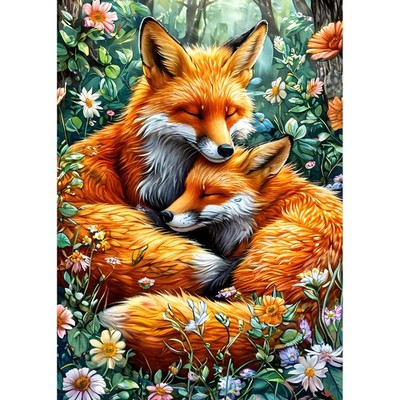 Sleeping Fox Diamond Painting Kits für Anfänger Erwachsene, 5D DIY Liebhaber Diamond Ar