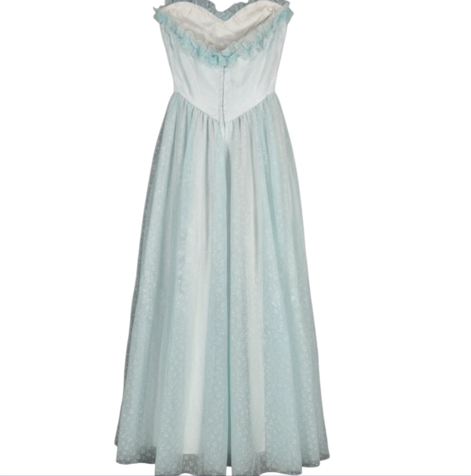 Corpiño corpiño con volantes florales de gasa graduación/boda de colección con enagua tutú deslizable talla S Foto 4 de 4