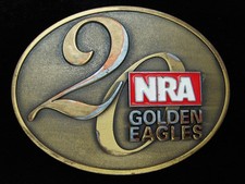 QH01119  NRA GOLDEN EAGLES NATIONAL RIFLE ASSOCIATION  GUN FIREARM BELT BUCKLE