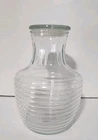 Vtg MCM Anchor Hocking Beehive Style Ribbed Glass Carafe/Decanter/Juice Jug &Lid