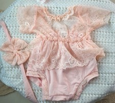 Newborn 0-1 Mo Baby Girl Bodysuit  Bow Photography Sessions Shower Gift Prop