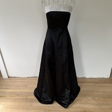 Vintage Prom Dress Maxi Ball Gown 90s Y2K Goth Black White Satin Size 3/4