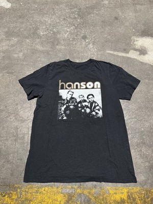 Vintage 1990s 90s Medium Black Hanson Band T-Ahirt Concert Tee Nirvana