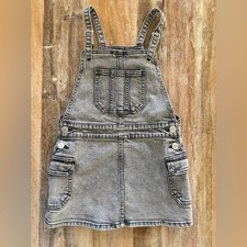 Cat  Jack Girls Overall Dress / Skirt in Gray Wash Denim, Size XS 4/5