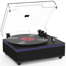 Record Player with Built in Speakers Bluetooth 5.3 Turntable Belt Drive 2-Spe...